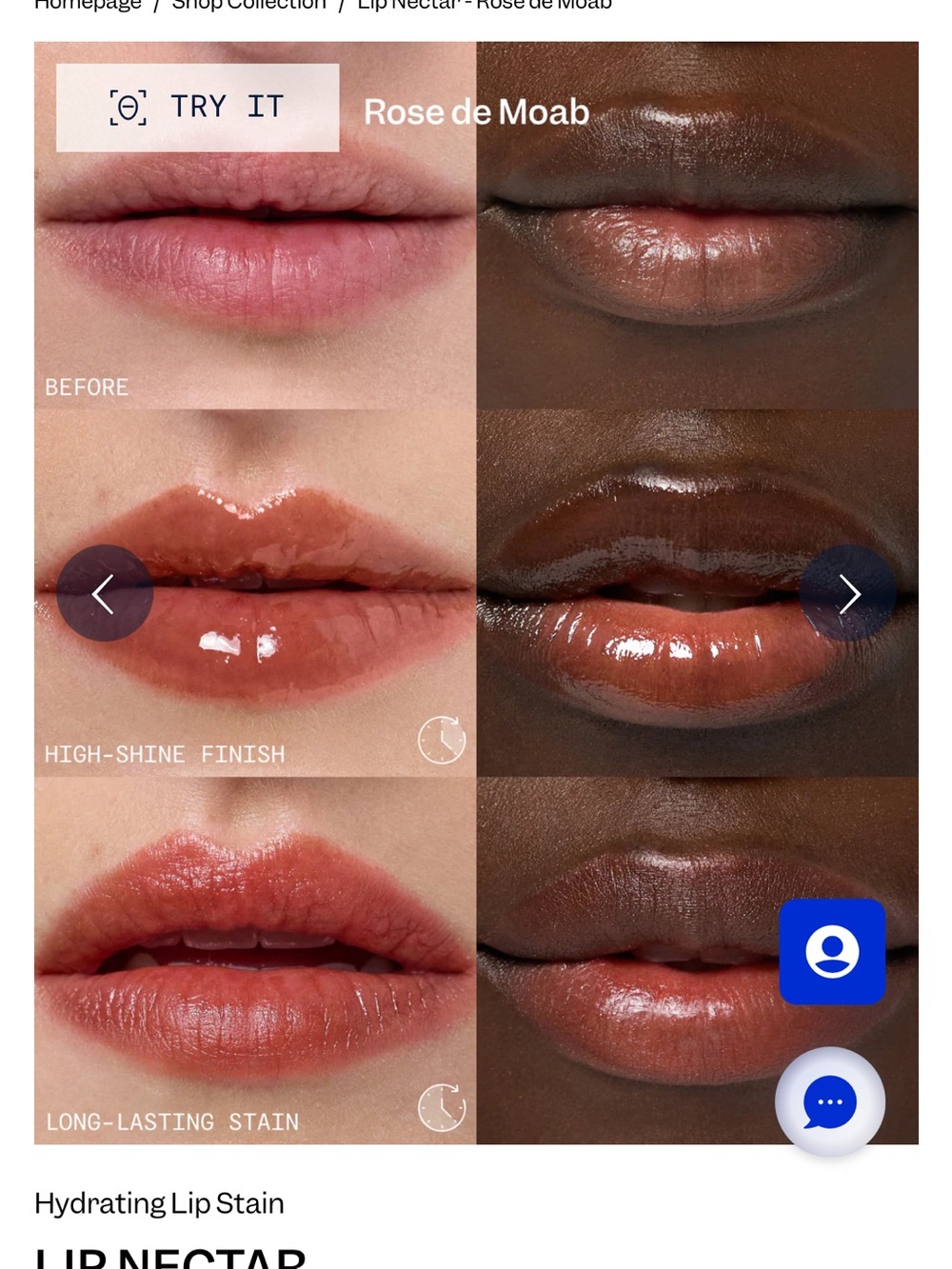 Violette_FR Lip Nectar Hydrating Lip Stain rose de Moab new no box. - Picture 3 of 4